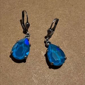 Beautiful Caribbean blue teardrop earrings